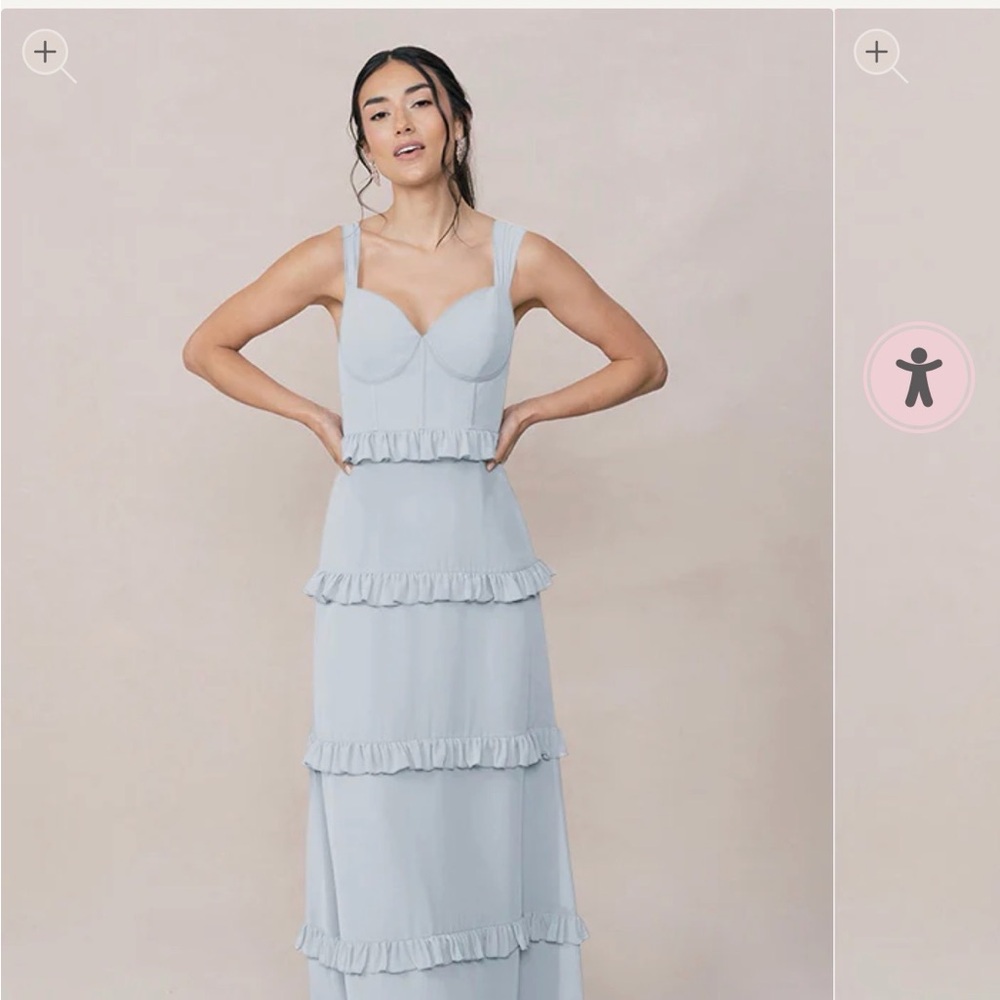 Revelry Light Blue Tiered Maxi Dress